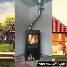 Печь-камин ЭТНА (БКД) с плитой и ТО Бежевый высокий в Пинске