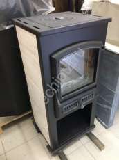 Печь-камин со стеклом ЭТНА (БКД) с плитой и ТО фото в Пинске