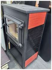 Стальной камин ЭТНА (Панорама) с плитой Антрацит" высокий фото в Пинске