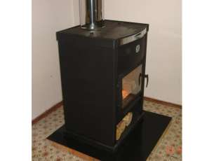 Стальная печь-камин с дровницей Теплодар ОВ-140 (прямой) фото в Пинске