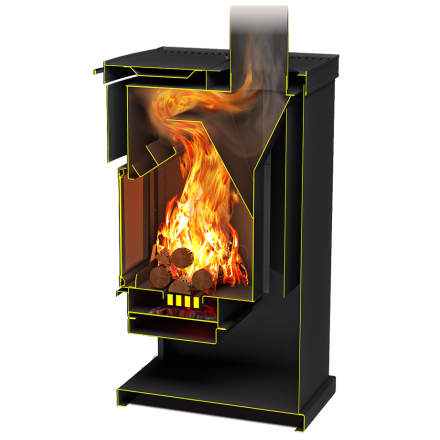 Стальной недорогой камин Теплодар ОВ-140 (прямой) фото в Пинске