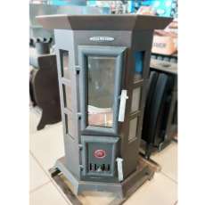 Угловая недорогая печь Термофор Статика Квинта, чёрная бронза фото в Пинске