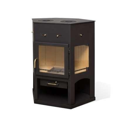 Печь-камин Мета-Бел АОТ 11.0 (в модификации Енисей с плитой") фото в Пинске