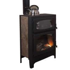 Печь-камин недорогая Бавария Эко с духовкой и плитой фото в Пинске