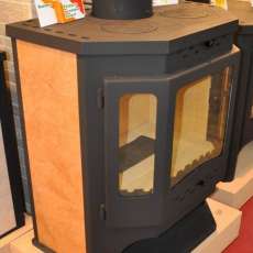 Стальной камин с шамотом Бавария призматик с плитой фото в Пинске