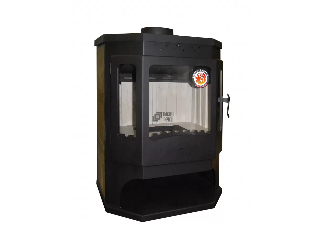 Печь-камин БАВАРИЯ ПРИЗМАТИК с плитой (Экокамин) фото в Пинске