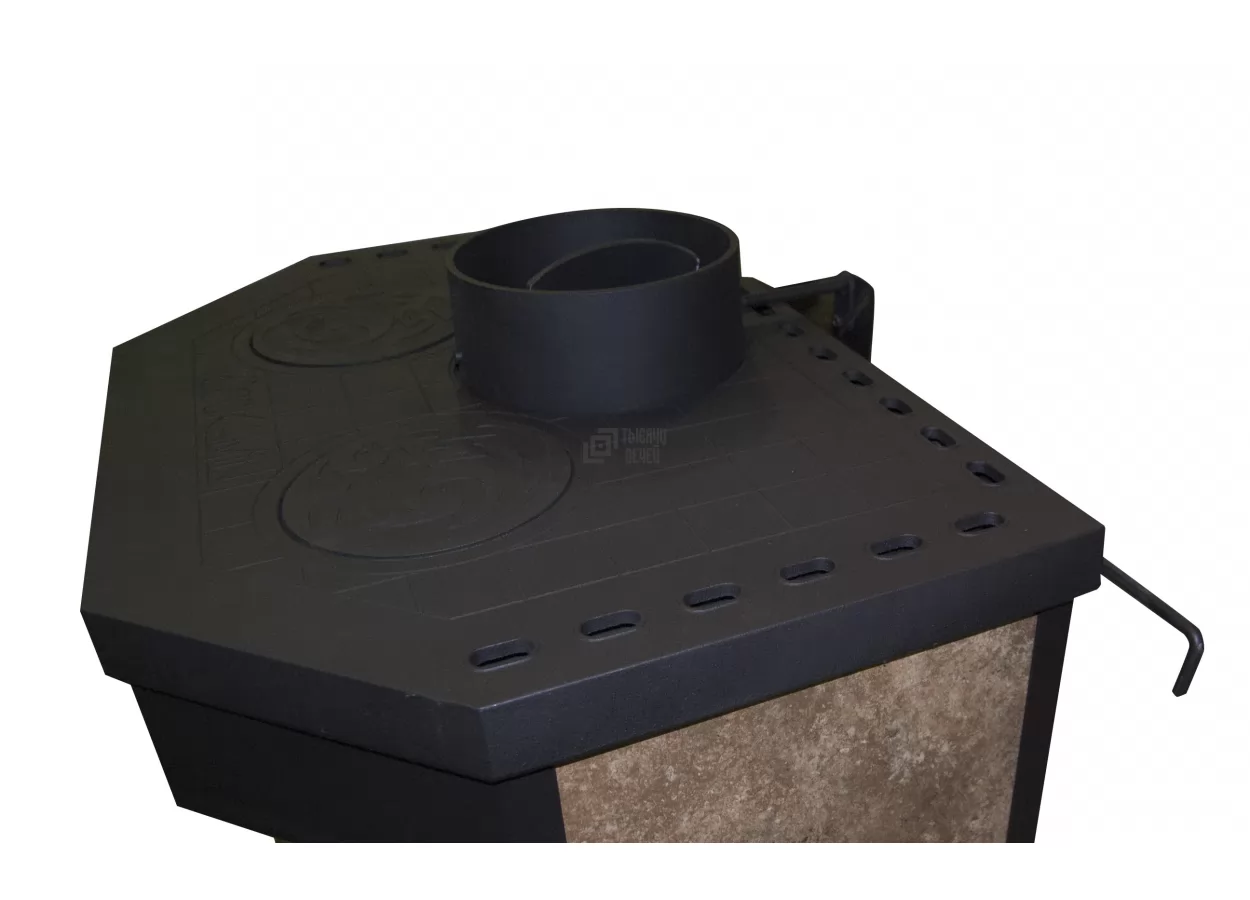 Печь-камин с дровницей Бавария призматик с плитой фото в Пинске