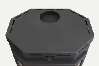 Стальная печь-камин Бавария призматик пристенно-угловой фото в Пинске