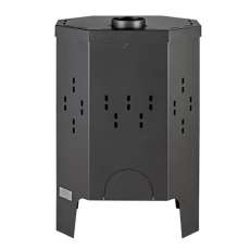 Печь-камин Бавария призматик пристенно-угловой фото сзади в Пинске