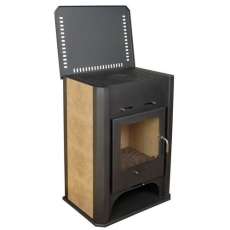 Стальная печь-камин Бавария с плитой и теплообменником фото в Пинске