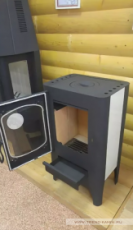 Печь-камин Экокамин с плитой в интерьере фото в Пинске