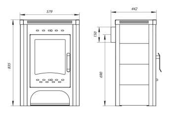 Печь-камин со стеклом Бавария фото в Пинске