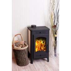 Недорогой стальной камин со стеклом Бавария фото в Пинске