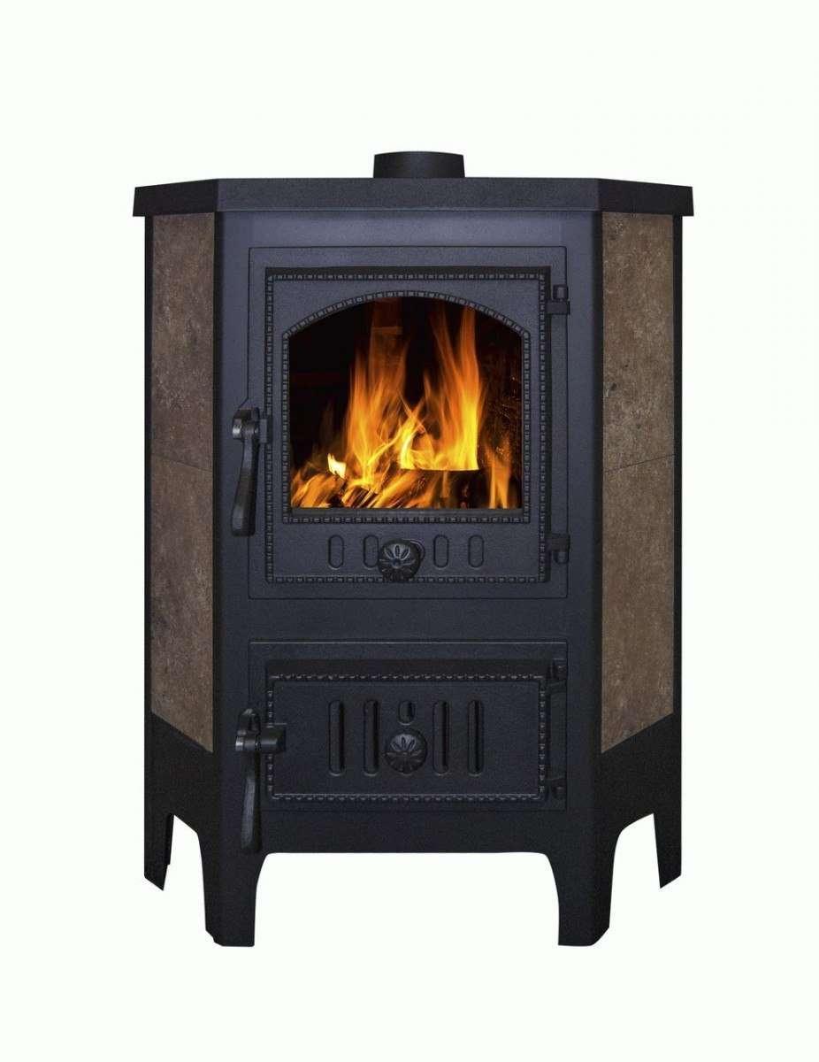 Печь-камин Бавария угловая чугун с плитой купить в Пинске