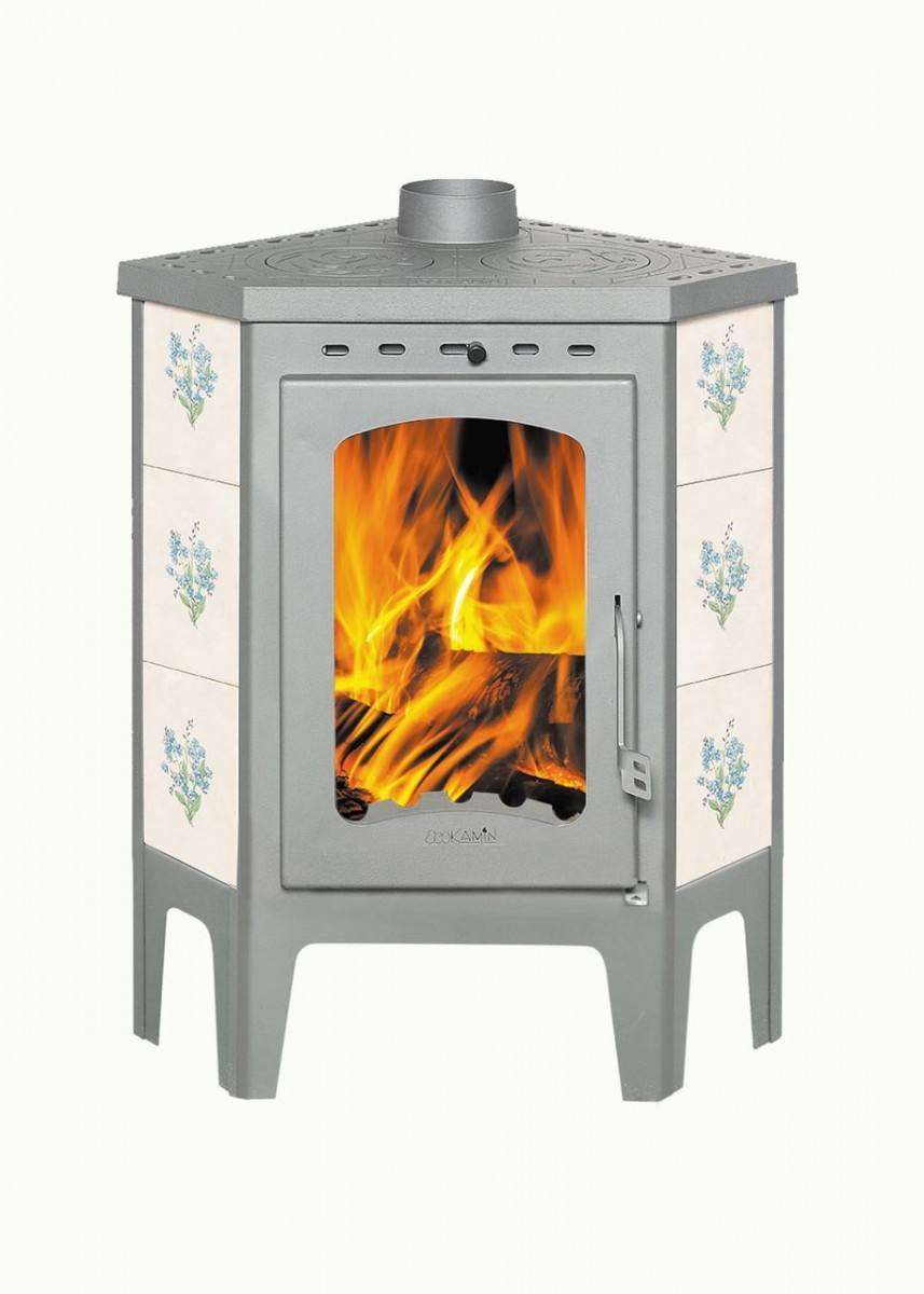 Печь-камин Бавария угловая с плитой незабудка купить в Пинске