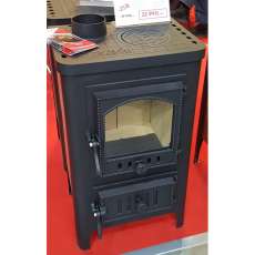 Чугунный камин со стеклом Бавария Оптима Чугун с плитой фото в интерьере в Пинске