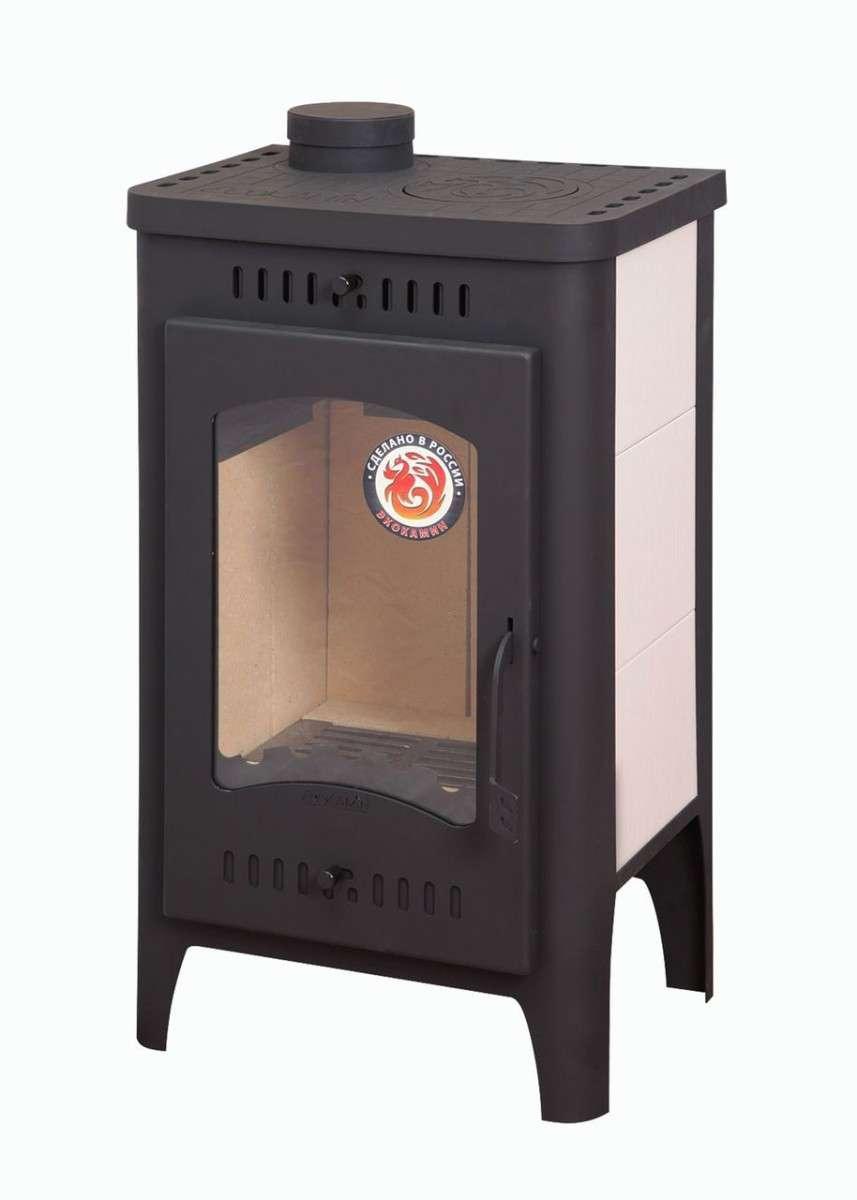 Печь-камин Бавария Оптима с плитой Амазонка бай фото в Пинске