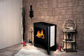Печь-камин Бавария Эко с плитой 2 конфорки фото в интерьере в Пинске