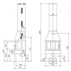 Печь-камин Бавария три стекла графит фото схема в Пинске