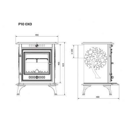Печь-камин Kawmet P10 (6,8 кВт) EKO в Пинске