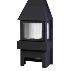 Печь-камин Бавария 3 стекла чёрная фото в Пинске