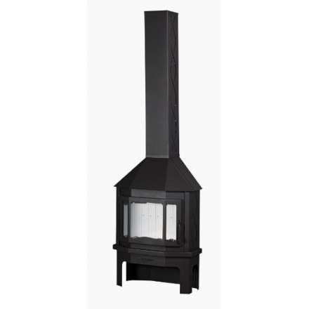 Камин Мюнхен пристенно-угловой чёрный Амазонка бай фото в Пинске