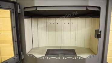 Стальной камин с шамотом Бавария Мюнхен графит фото в Пинске