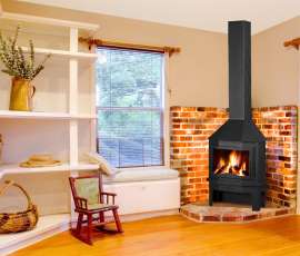 Стальной камин Мюнхен угловой чёрный фото в Пинске