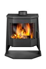 Стальной камин с шамотом Бавария панорама призма с плитой фото в Пинске