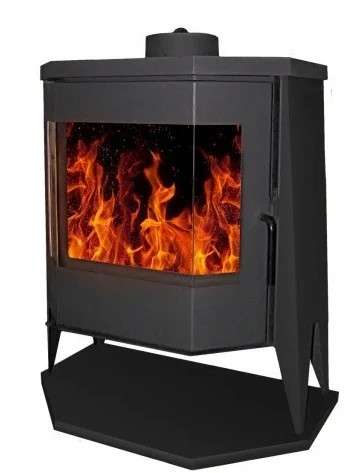 Печь-камин Бавария панорама призма с плитой Амазонка бай фото в Пинске