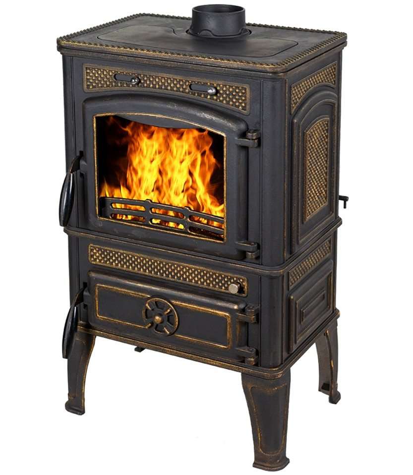 Печь-камин FireWay Dacha патина бронза Амазонка бай фото в Пинске