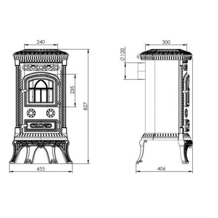 Купить Печь-камин NORDflam Plato patine чугун в Пинске Амазонка бай фото в Пинске