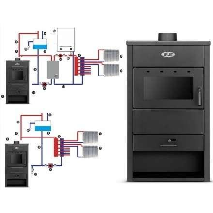 Печь-камин Blist B22 E с водяным контуром фото в Пинске