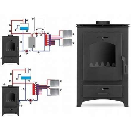 Печь-камин Blist B MAX E с водяным контуром Амазонка бай фото в Пинске