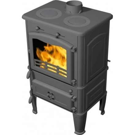 Печь-камин FireWay Dacha с варочной поверхностью патина бронза Амазонка бай фото в Пинске