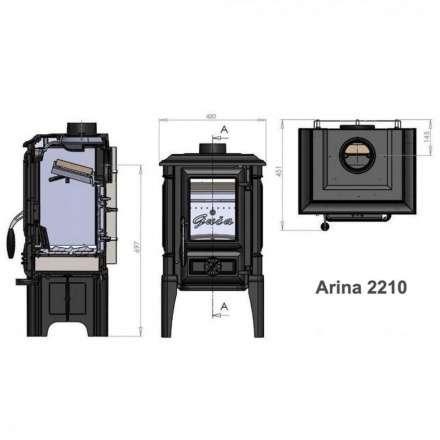 Печь GUCA Arina High из чугуна в Пинске