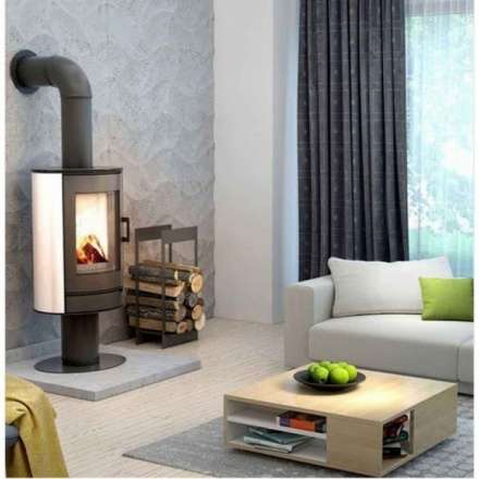 Купить Печь-камин Kratki KOZA/AB/S/N/KAFEL/BIALY (кафель белый) в интерьере в Пинске Амазонка бай фото в Пинске