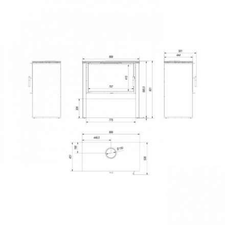 Печь-камин Kratki Juno 12/C Амазонка бай фото в Пинске