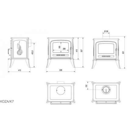 Печь-камин Kratki Koza K7 Амазонка бай фото в Пинске