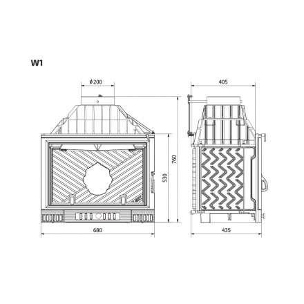 Каминная топка Kawmet W1-18 кВт Феникс в Пинске