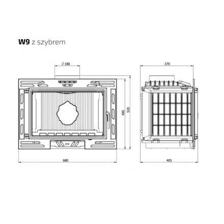 Каминная топка Kawmet W9-12,8 кВт в Пинске