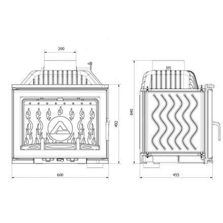 Каминная топка Kawmet W17 DECOR 14 кВт в Пинске