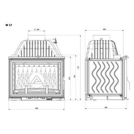 Каминная топка Kawmet W17 DECOR 16 кВт в Пинске