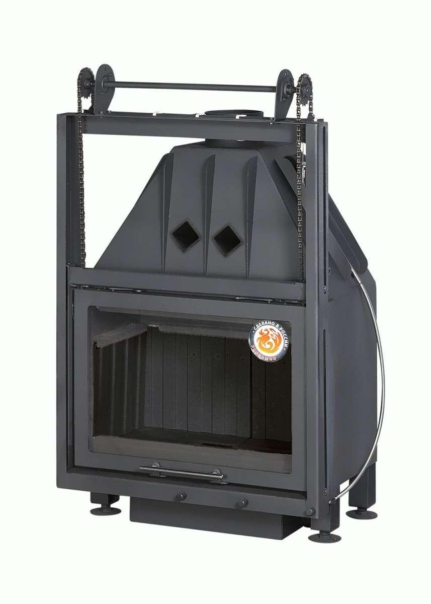 Каминная топка Экокамин Альфа 700K с контргрузом черный шамот купить в Пинске