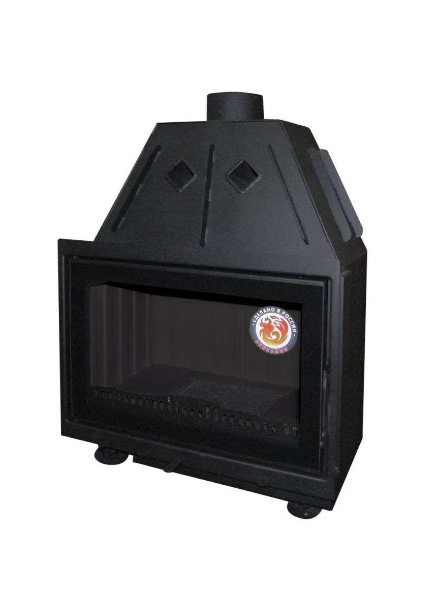 Каминная топка Экокамин Альфа 700-150 чёрный шамот принтинг купить в Пинске