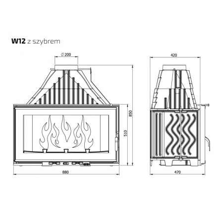 Каминная топка Kawmet W12-19,4 кВт в Пинске