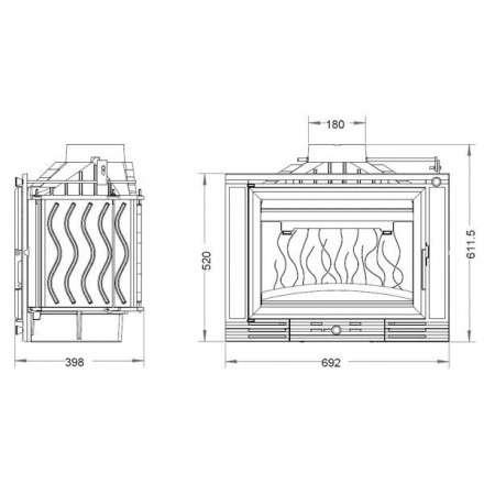 Каминная топка Invicta 700 Minos с шибером в Пинске