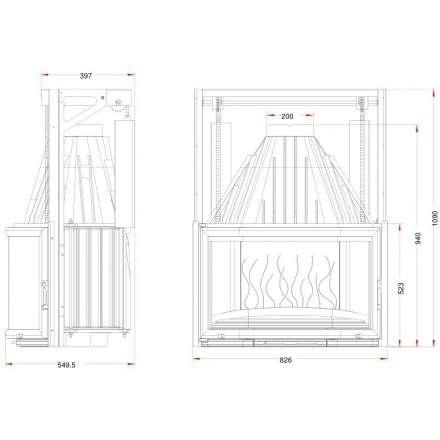 Каминная топка Invicta Prismatic 850 с подъёмом в Пинске