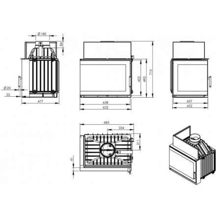 Каминная топка NORDflam Torn left в Пинске
