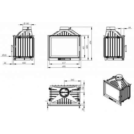Каминная топка NORDflam Trent в Пинске